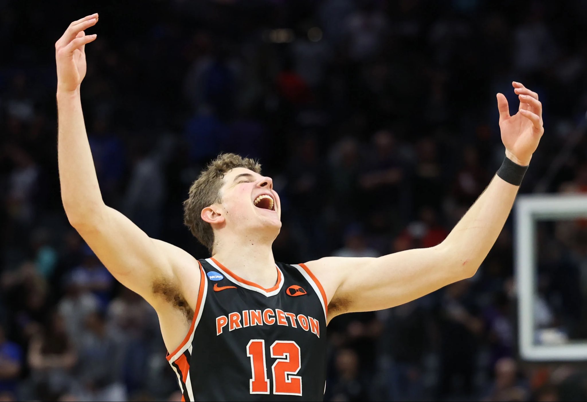 Caden Pierce has Princeton Basketball on his Back