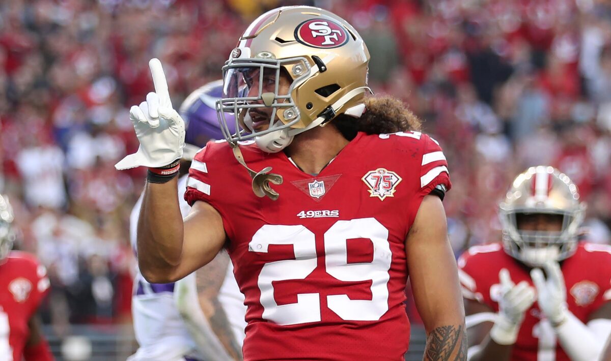 Talanoa Hufanga Photo Provided by the San Francisco 49ers, AP Photo/Jed Jacobsohn
