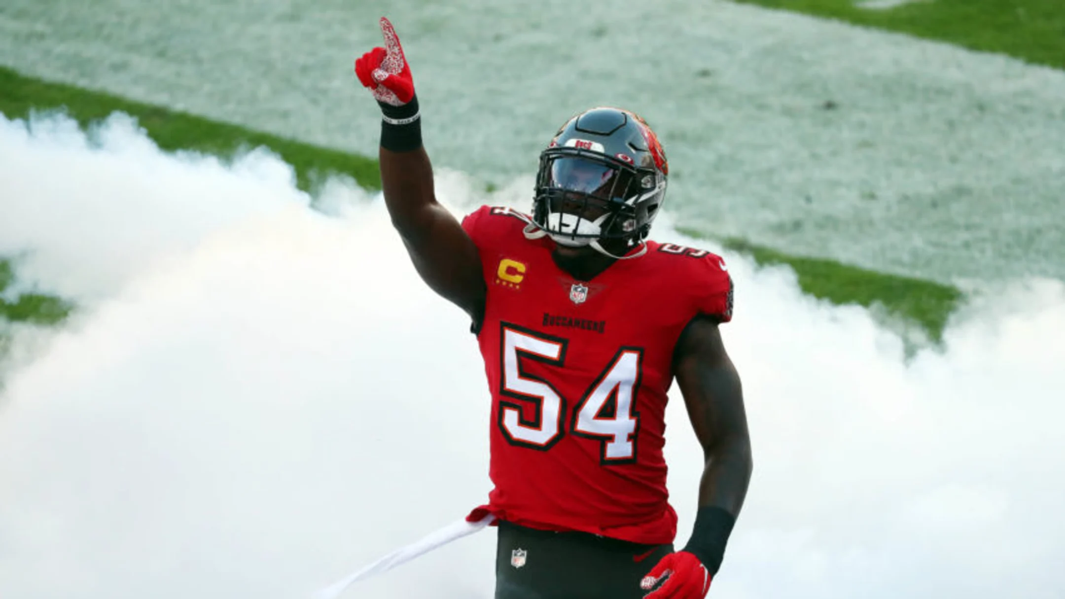 Nov 29, 2020; Tampa, Florida, USA; Tampa Bay Buccaneers inside linebacker Lavonte David (54) before playing against the Kansas City Chiefs at Raymond James Stadium. Mandatory Credit: Kim Klement-USA TODAY Sports