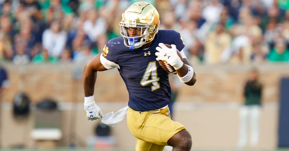 Notre Dame running back Jeremiyah Love. (Mike Miller/Blue & Gold)