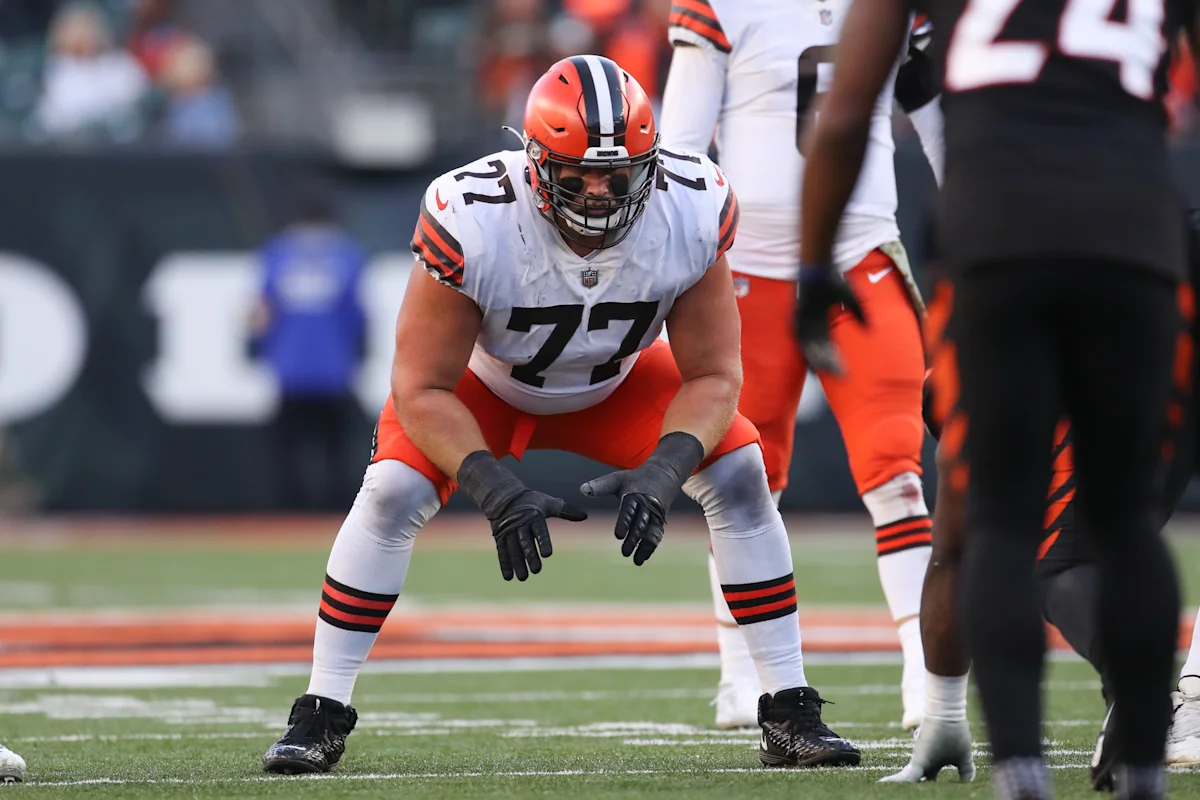 Cleveland Browns right guard Wyatt Teller (Photo by Ian Johnson/Icon Sportswire via Getty Images) (Icon Sportswire via Getty Images)