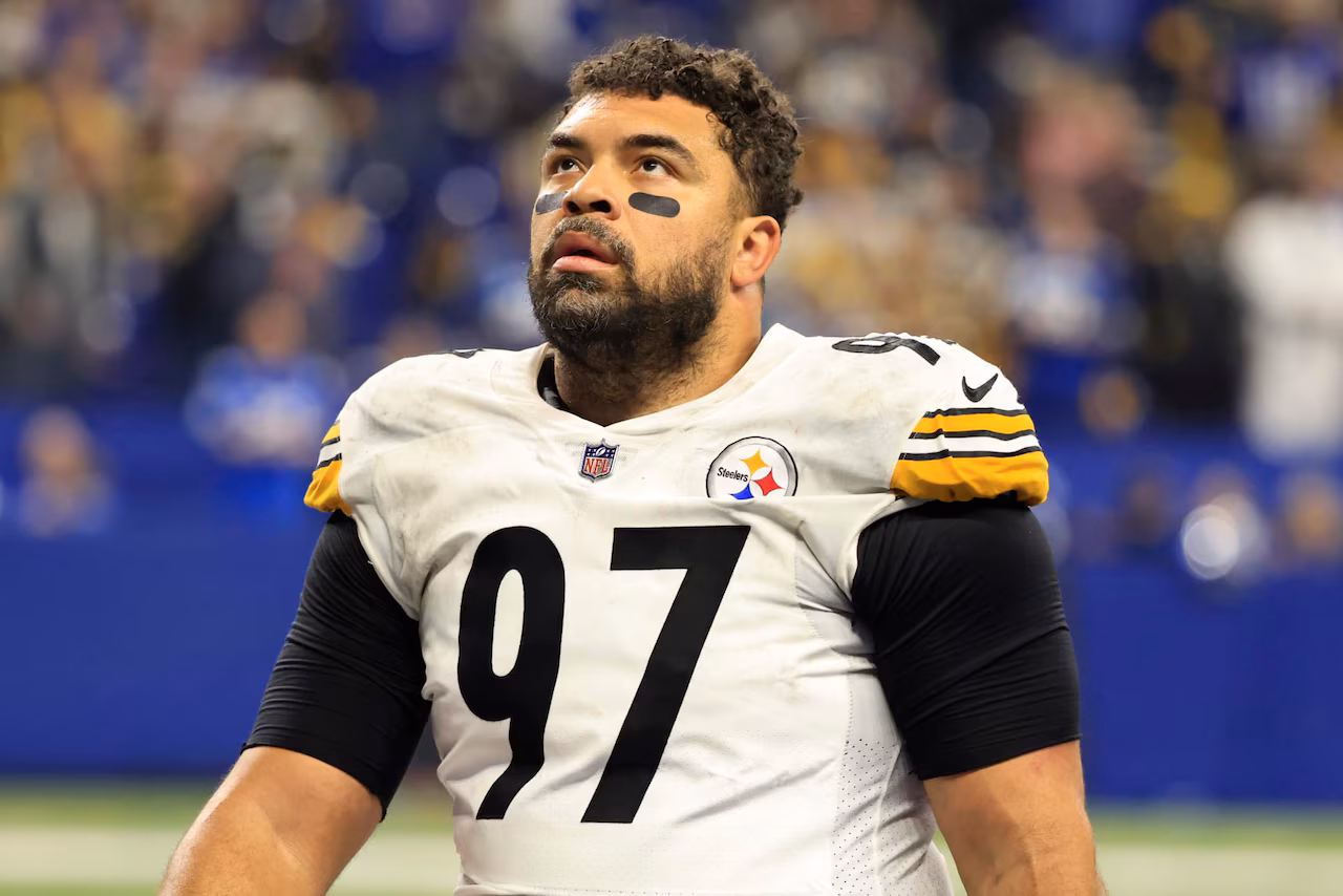 INDIANAPOLIS, INDIANA - DECEMBER 16: Cameron Heyward #97 of the Pittsburgh Steelers walks off the field at halftime in the game against the Indianapolis Colts at Lucas Oil Stadium on December 16, 2023 in Indianapolis, Indiana. (Photo by Justin Casterline/Getty Images)Justin Casterline/Getty Images